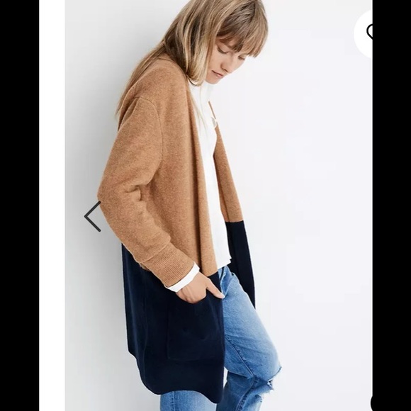Madewell Sweaters - Madewell Kent Colorblock Coziest Sweater tan/blue